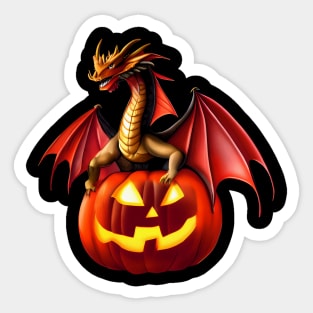 Jack-O-Lantern Dragon for Halloween Sticker